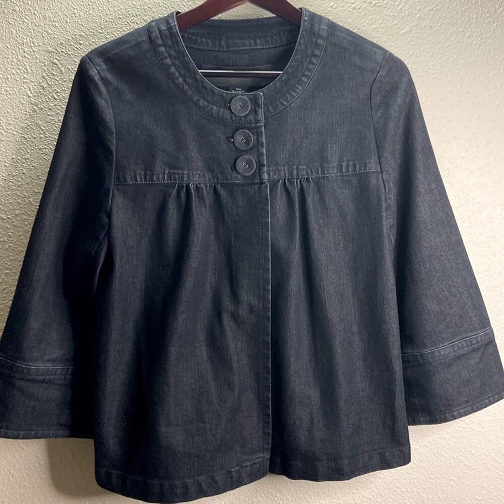 Apostrophe Women Baby Doll Dark Denim Cardigan Size M
